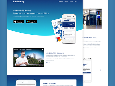 Online Banking Website android app bank blue clean gradient ios landingpage svg website