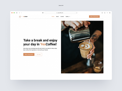 YesCoffee! Landing page (hero section) for Coffe shop dailyui ui ux webdesign website