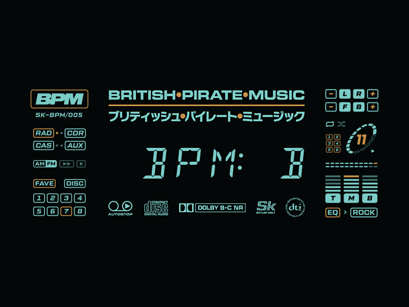BPM Stereo Display display interface music radio stereo type typography uk