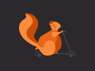 Scooting Squirrel flat design squirrel