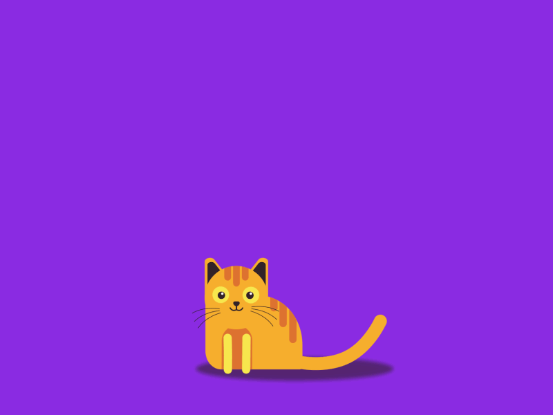 A Cat Surprise 2d animation cat character cute flat design lick lion morphing motion grahics roar