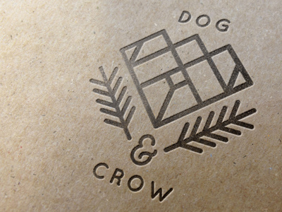 Dog and Crow crow dog feather geometric graphicburger logo mockup stroke wip