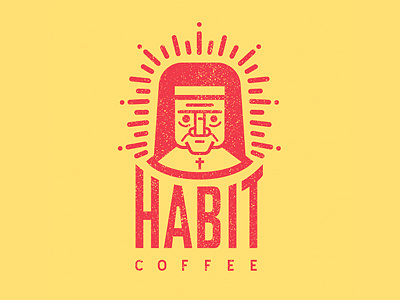 Habit Coffee coffee distressed habit logo nun