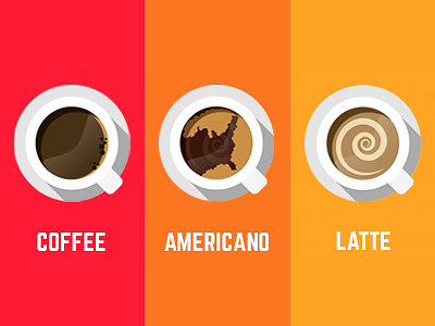 Coffee Illustrations americano coffee flat latte order app