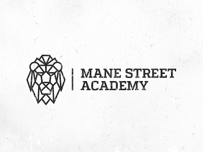 Mane Street Academy logo, round 1 academy distressed geometric grunge lion logo mane polygon proposal street stroke