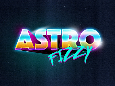 Astro Fizzy Logo 80s astro chrome fizzy glow neon retro