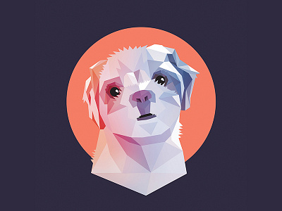 Riley dog facets illustration low poly vector
