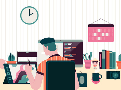 Work from home graphicdesign illustration illustrator