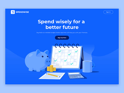 Spendwise Landing Page design graphic design illustrator landing page web app webdesign