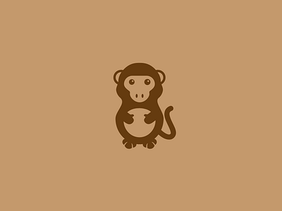 Monkey animal brown design flat icon illustrator jungle minimal monkey simple sweet vector