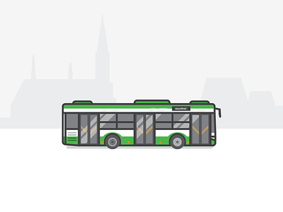 Bialystok city bus bus city communication design green icon illustrator public stroke transport urban vector