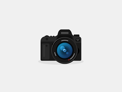 Flat camera icon black camera canon cute design flat flatdesign icon lens photography ui web