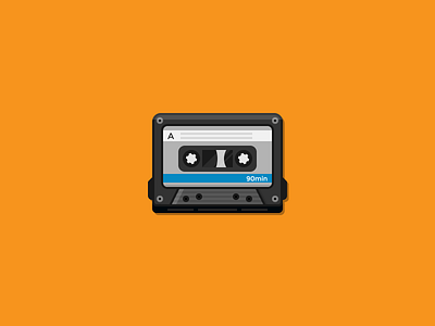 Cassette audio clean flat flat design gadget icon iconset illustration music retro simple ui