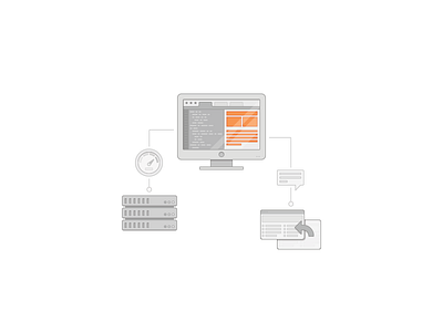 IT infrastructure clean code icon illustration line minimal performance pixel perfect process vector web web design