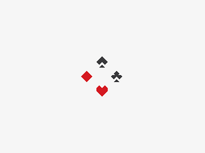 Playing cards diamond heart icon logo logotype minimal playing cards poker simple vector wip