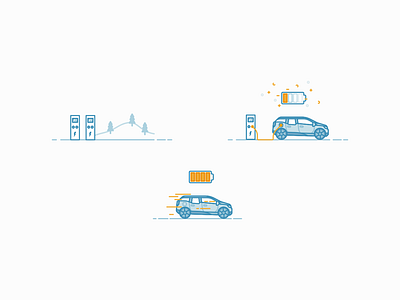 Electric charging station - icons