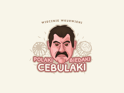 Cebulaki face flat funny graphic design humor illustration mad onion polish portrait simple