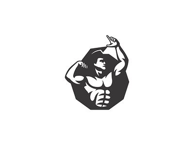Akademia Fitosfery bodybuilder brand gym human icon identity illustration logo simple study symbol