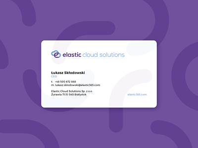 Elastic (business card) brand business card cloud identity intranet logo one-line print software symbol transparent