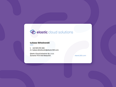 Elastic (business card) brand business card cloud identity intranet logo one line print software symbol transparent