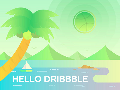 Hello dribbble! illustrations ui