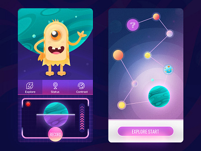 Exploring space-03 app illustrations space ui