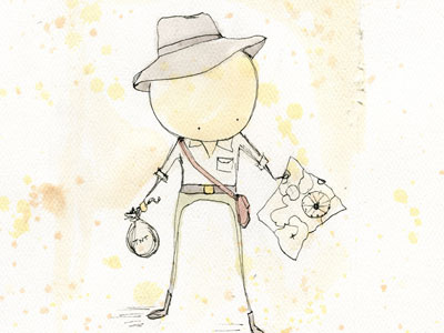 Indie - Map & TNT illustration indiana indie ink jones watercolor