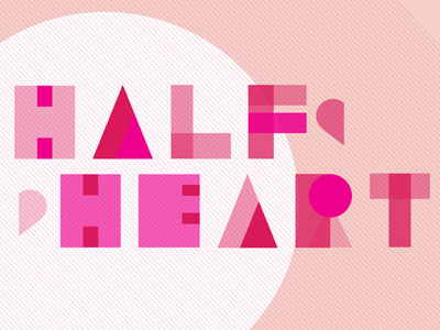 Half Heart Detail heart pink type