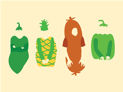 Rejected Toppings color flat illustration food illustration jalapeno pepper pineapple pizza sausage toppings weird