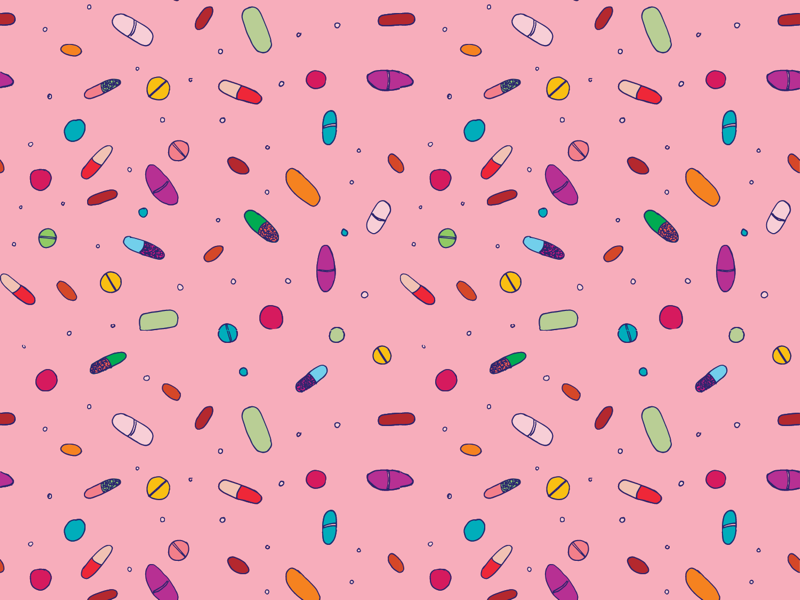 π Pillz π textile design textile branding color fun print design hand drawn drawing graphic design pattern making pattern pills