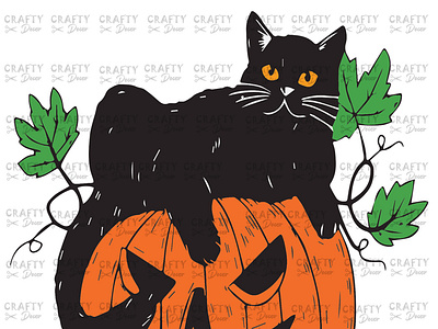 Cat With Pumpkin png/jpg cat logo