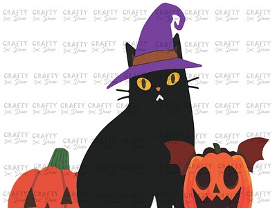 Cat With Pumpkin png/jpg cat logo digital craft logo