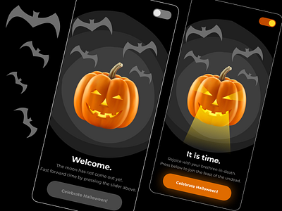 Halloween app app design ui ux vector