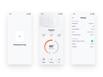 Smart Mug app ui