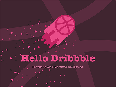 Hello Dribbble! debut design first shot hello invite pink thanks uiux