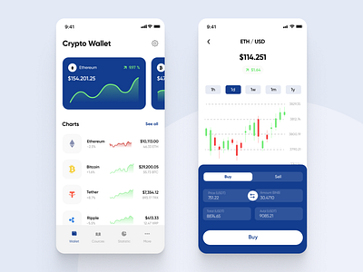 Crypto wallet concept UI design