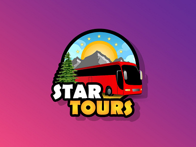 Star Tours Brand Logo bus dribbble logo logo design star bus