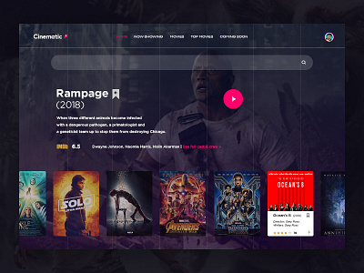 Cinematic UI best designer best designer of dribbble best uxui designer cinematic material movies top 10 designer top ux designer ui ux web design