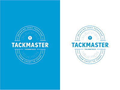 Tackmaster badge blue brand brand and identity branding design identity iterations logo mark