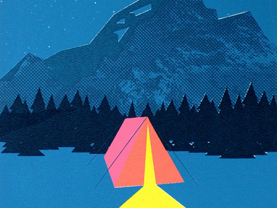 Camping Screenprint adventure design exploration illustration mountains outdoors poster screenprint screenprinted texture