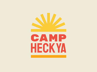 Heck Ya adventure branding design illustration logo orange outdoors red sun vector vintage yellow
