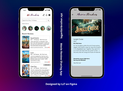 Film/TV Review Social App app design ui