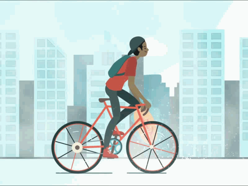 cyclist 2d aftereffects animation duik illustrator travel