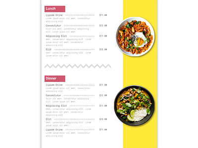 Rice Bowl Mock Menu pg. 2 design graphic design