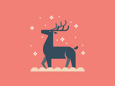 Reindeer animal illustration minimal reindeer snow vector winter