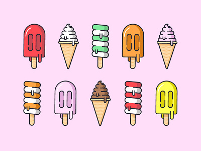 Ice Cream Icons branding cream dessert food ice ice cream icon icons