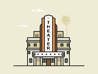 Vintage Theater art deco building theater vintage theater