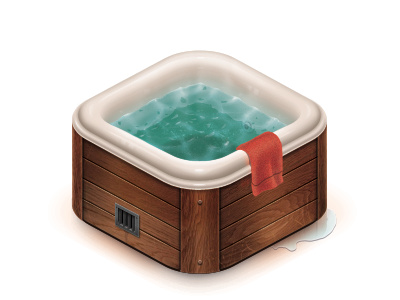 Jacuzzi hot tub jacuzzi jacuzzi icon puddle steam towel vent water wood