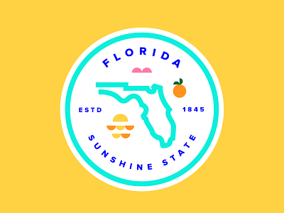 Florida Badge florida florida badge florida icon orange pink bird state sunset sunshine state