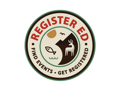 Register-ed logo / badge badge fish game outdoors